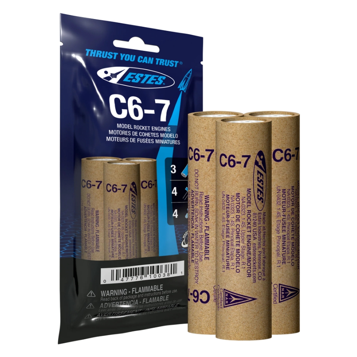 C6-7 Model Rocket Engines (3pk)