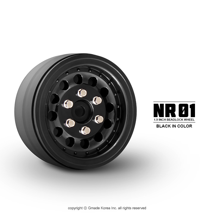 1.9 NR01 Beadlock Wheels (Black) (2)