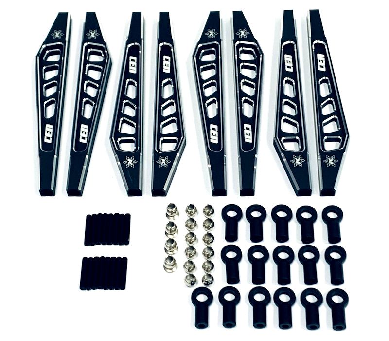 KAOS Suspension Linkage Set for F250 chassis, black anodiz