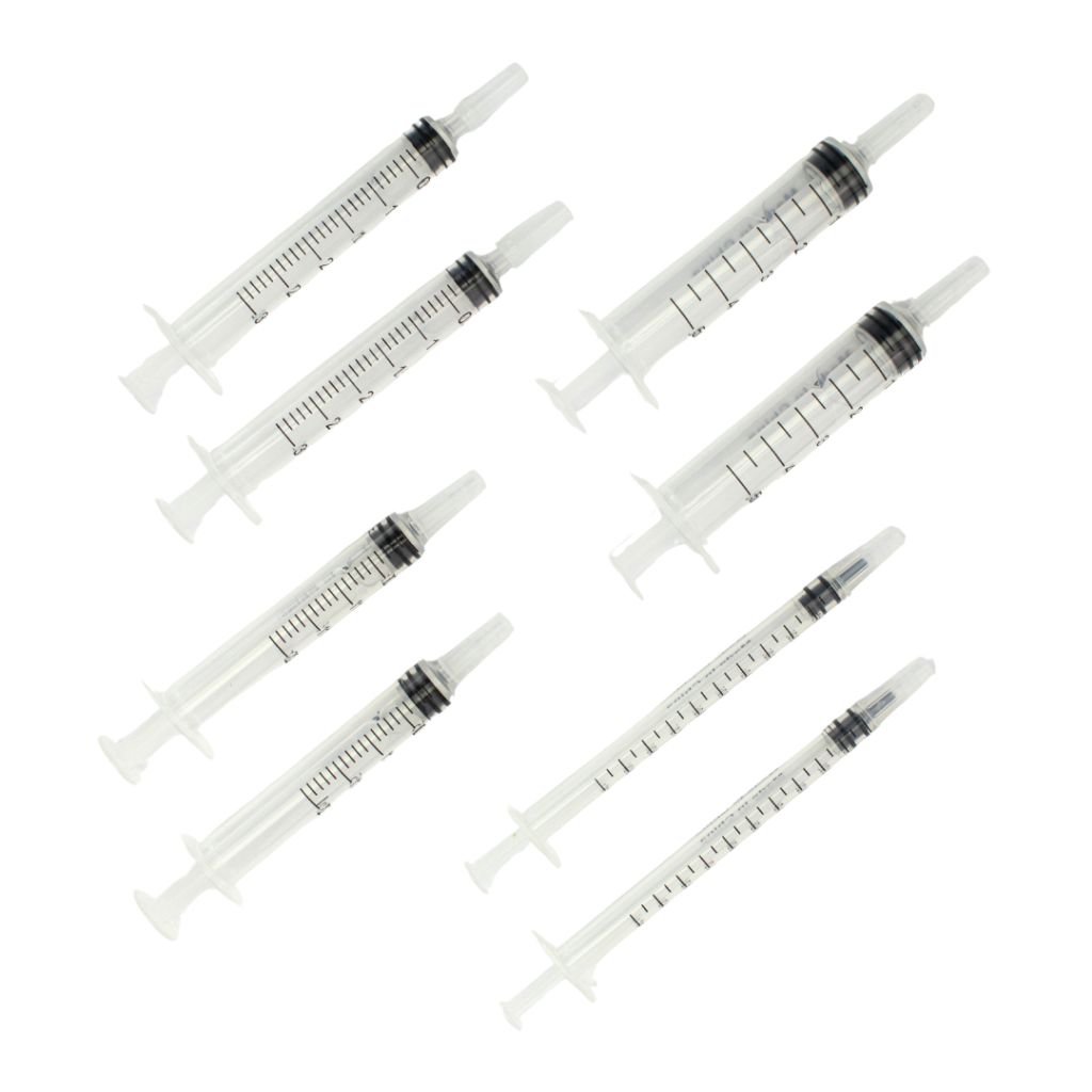 8pc Syringe Assortment, Poly Bag