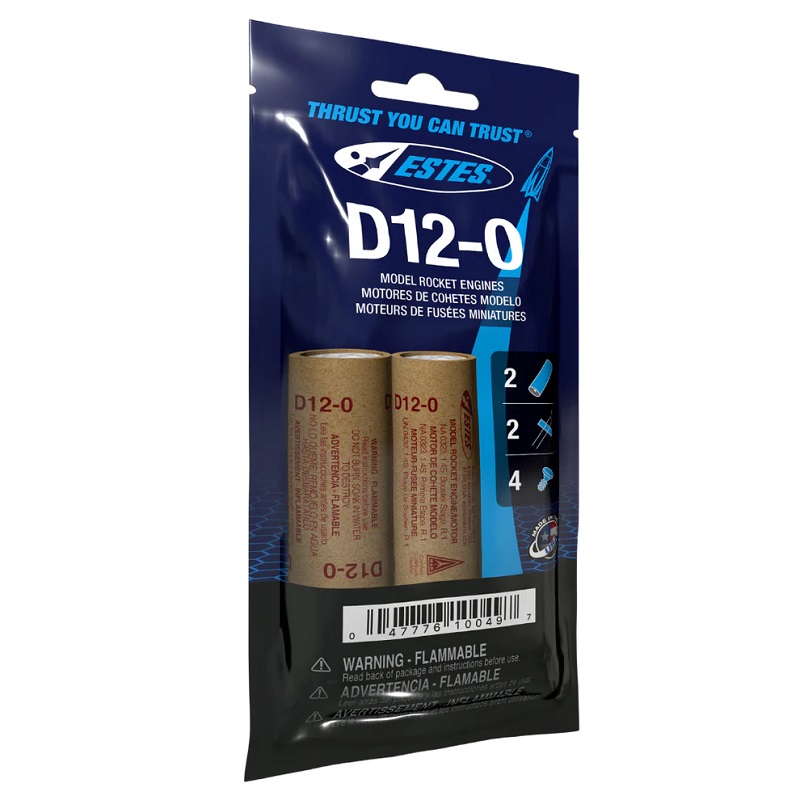 D12-0 Model Rocket Engines, (2pk)
