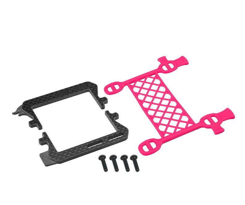 Pink Carbon Logo - Cargo Net Battery Brace, for Associated