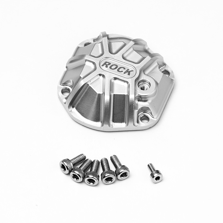 3D Machined Differential Cover (Silver) For GS01 Axle.