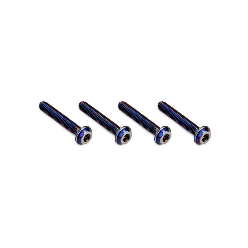 3x18mm Top Hat Titanium Screw, Burnt Blue, 4pc