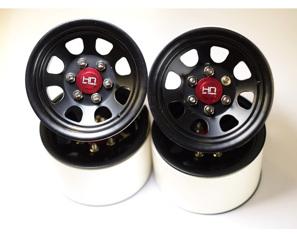 Steel 2.2 Beadlock 6-Lug Wagon Wheels for 12mm Hex Black 4