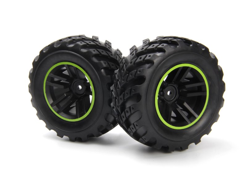 Spryte Wheels/Tires Assembled (Black/Green)