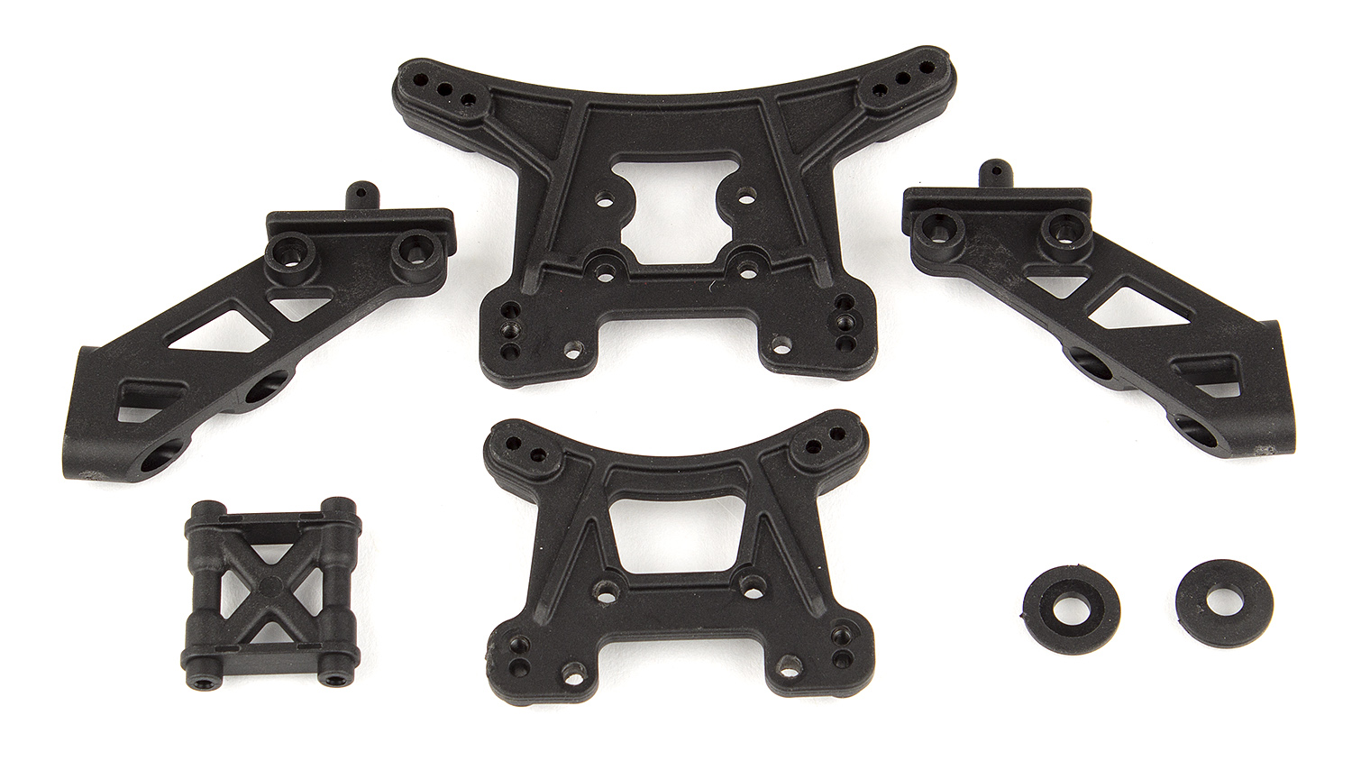 Team Associated Front and Rear Shock Towers & Wing Mounts, for Reflex 14T or 14B