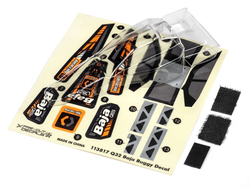 Q32 Baja Buggy Body And Wing Set (Clear)