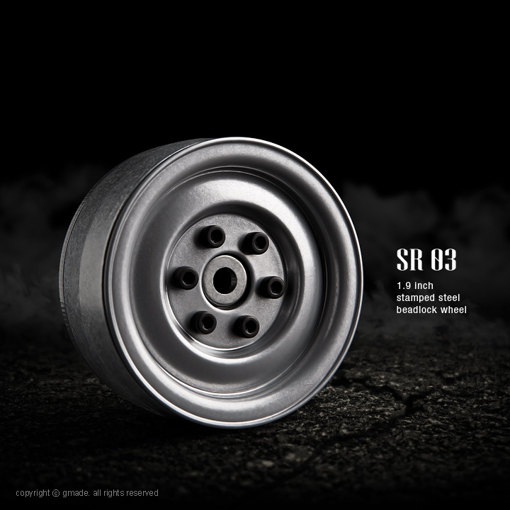 1.9 SR03 Beadlock Wheels (Semigloss Silver) (2)