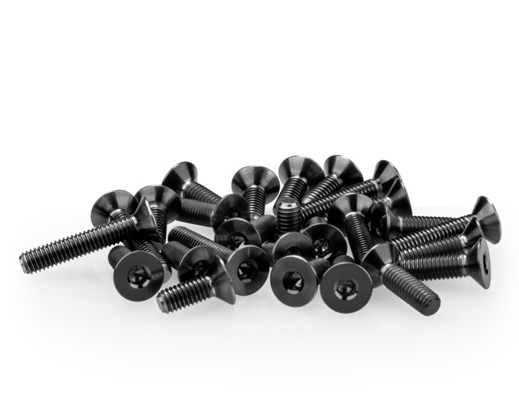 B6.4 Titanium Screw Set, Lower Black, 26pc