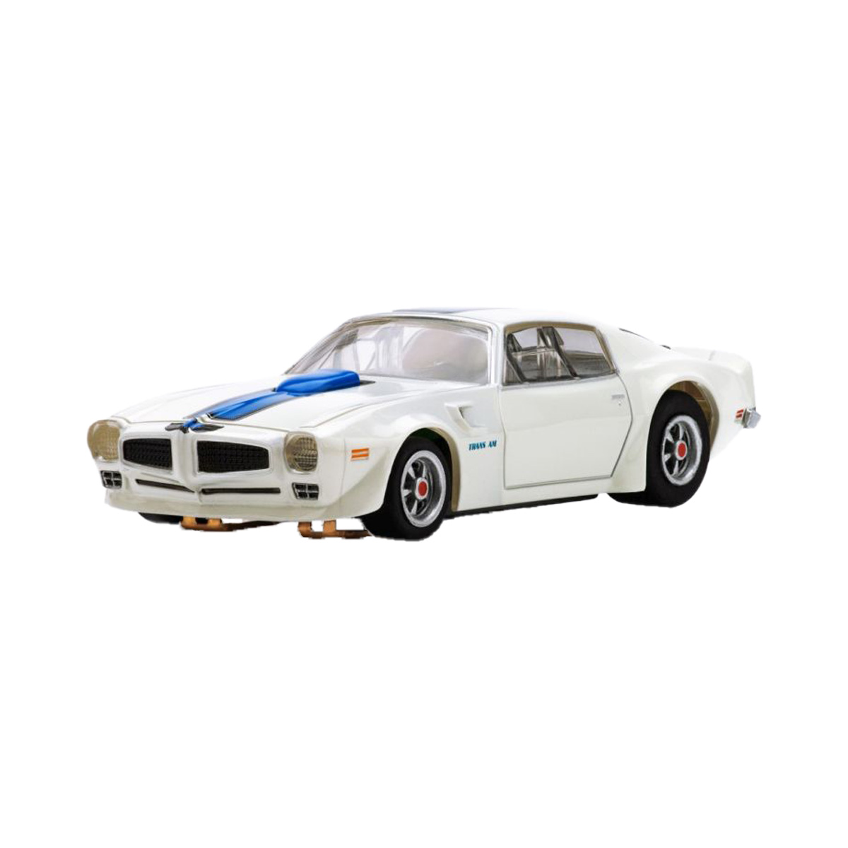 1970 Firebird TransAm, White/ Blue, HO Scale Slot Car