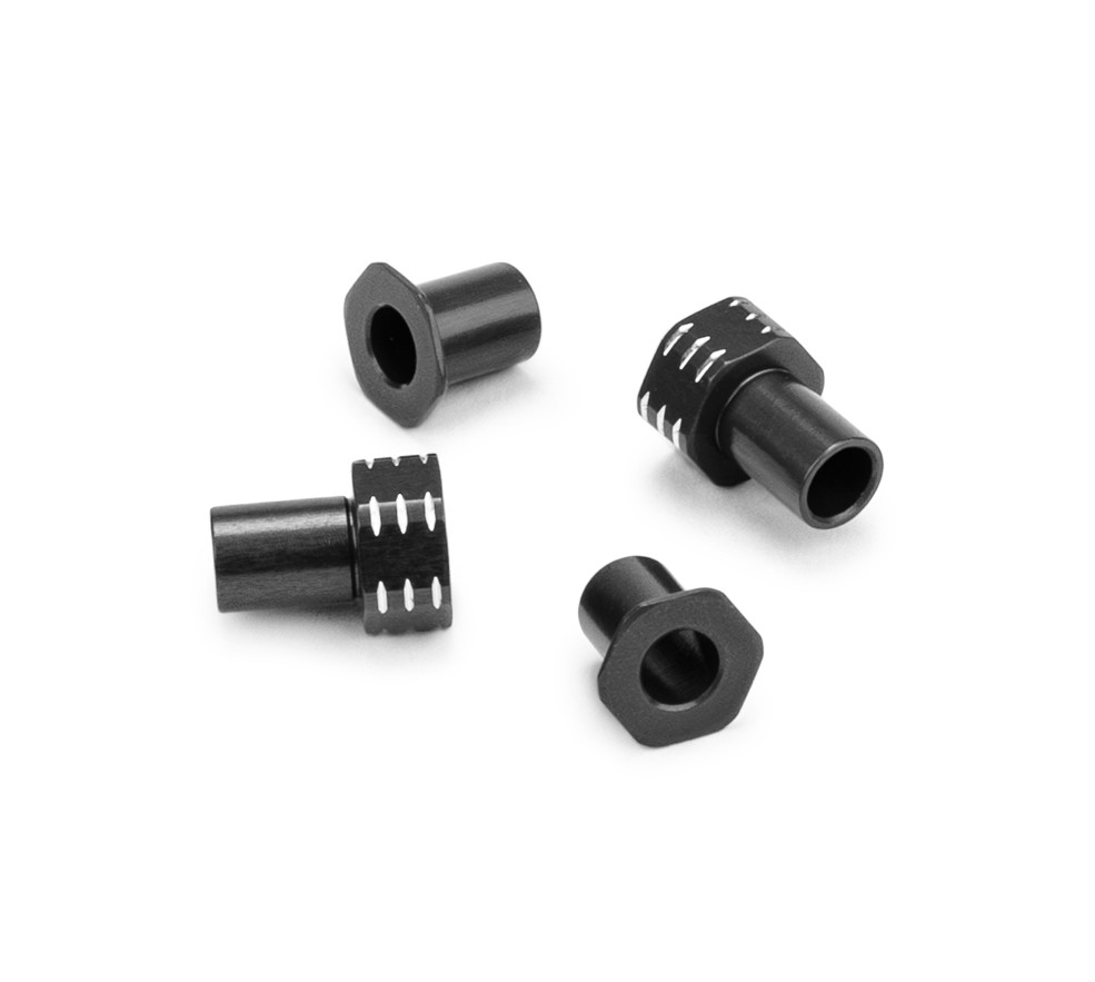 RC10B7 Aluminum Caster Hat Bushings, 0 and 3mm, 4pc,
