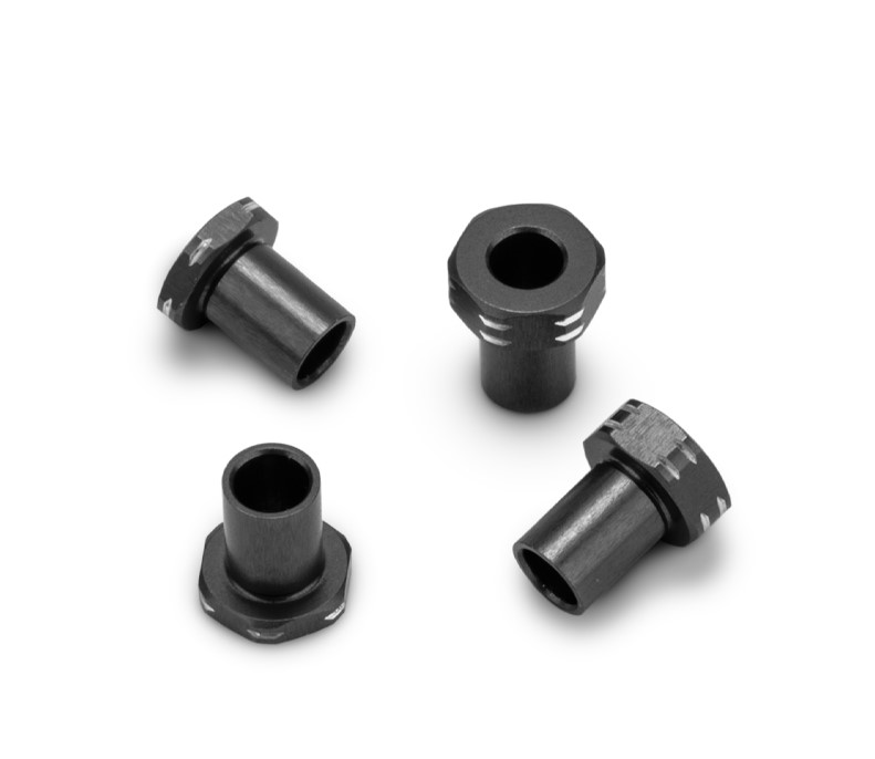 RC10B7 Aluminum Caster Hat Bushings, 4pc, Black, Fits RC10B7 / RC10B7D