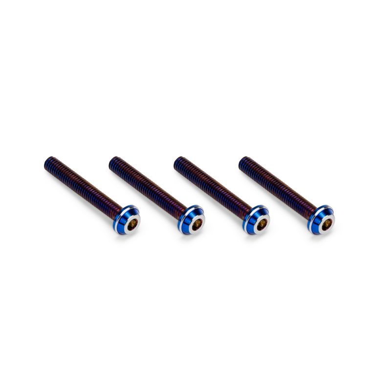 3x20mm Top Hat Titanium Screw, Burnt Blue, 4pc