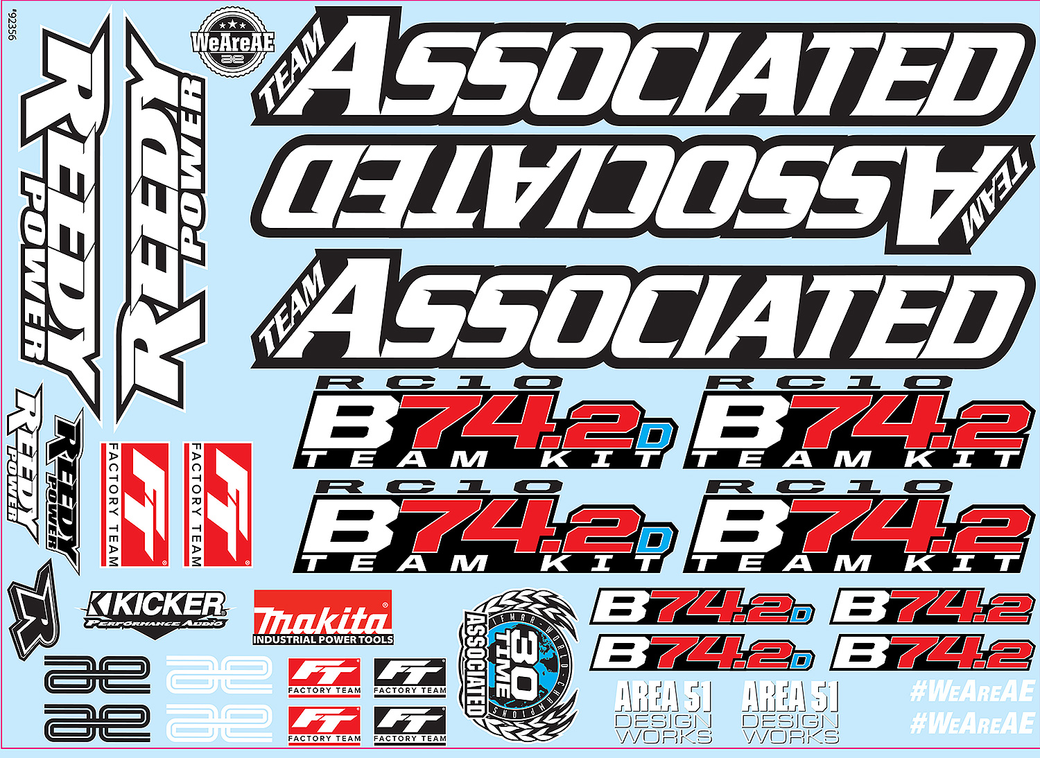 RC10B74.2 Decal Sheet 