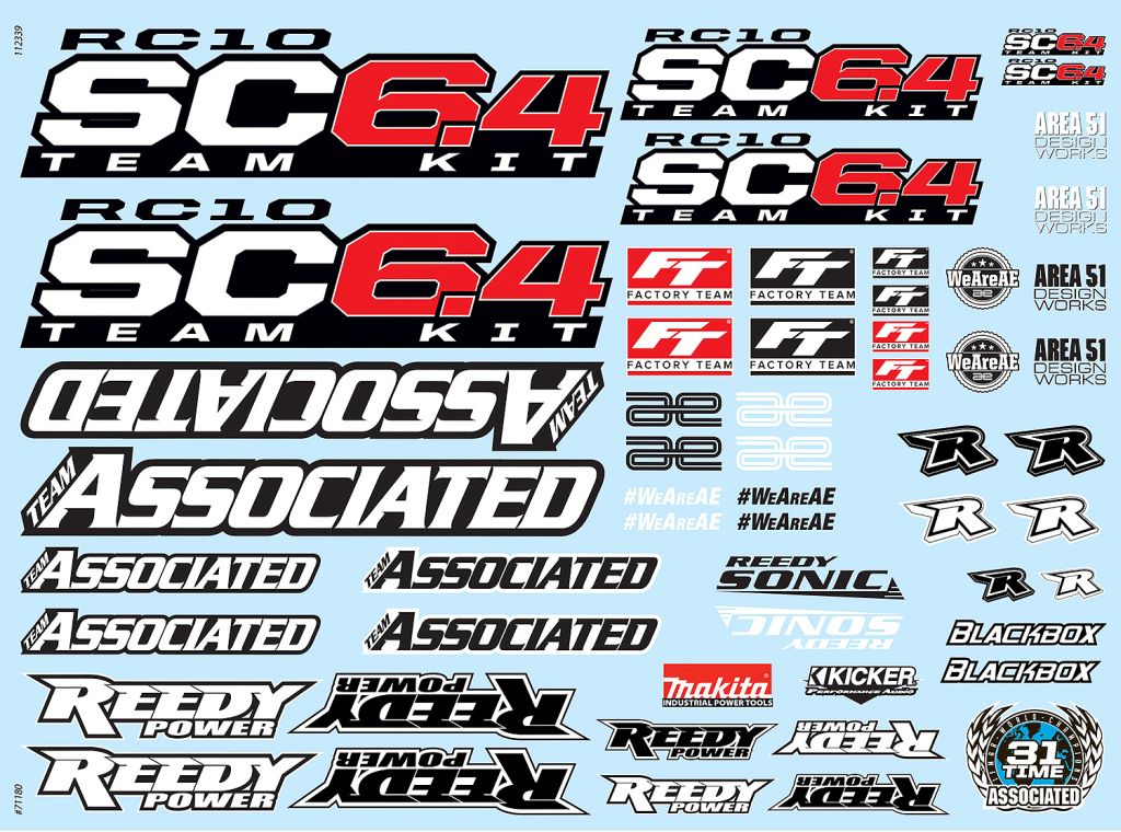 RC10SC6.4 Decal Sheet 