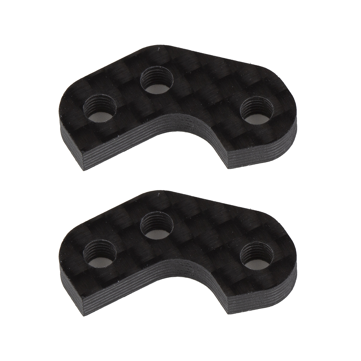 RC10B7 FT Caster Block Link Mount Set, -3mm, carbon fiber
