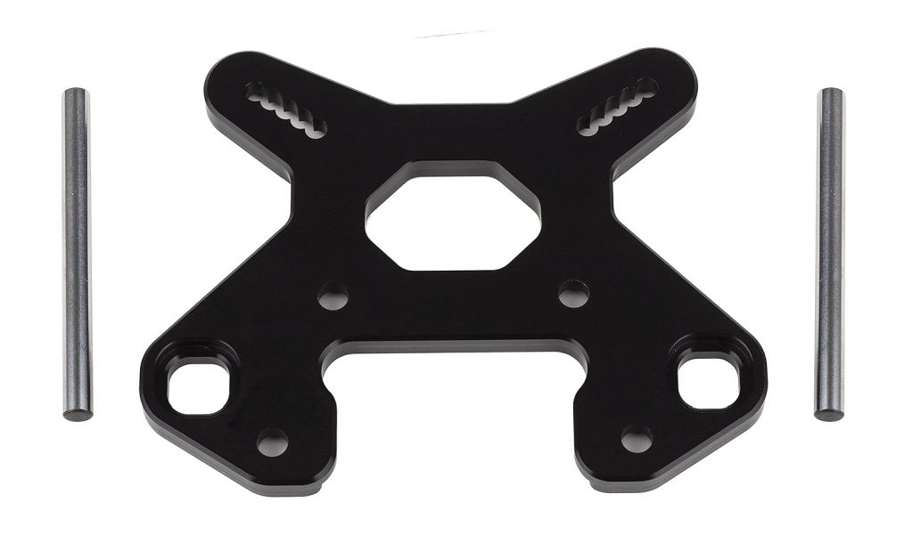 RC8B4 Front Shock Tower V2 Black Aluminum