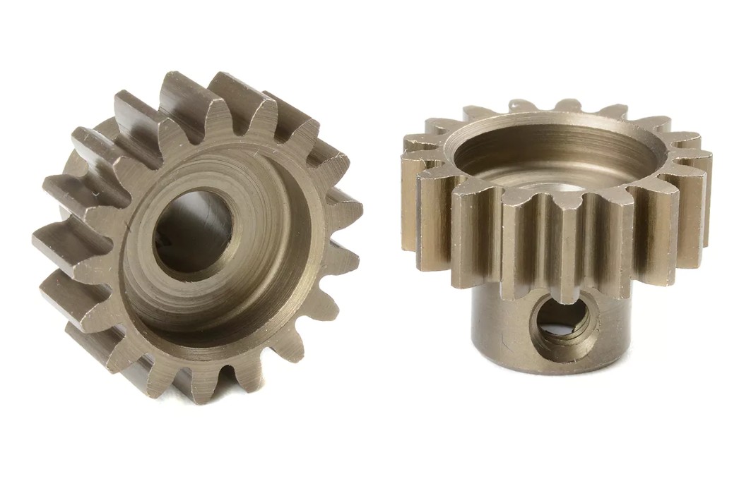 M1.0 Pinion, Short, Hardened Steel, 17 Teeth, Shaft Diamete