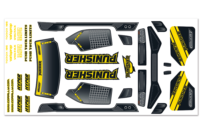 Team Corally Body Decal Sheet Punisher XP