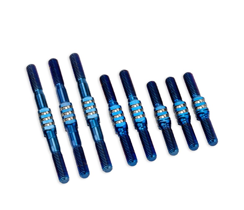 RC10 Classic Fin titanium turnbuckle set-burnt blue, 7pc