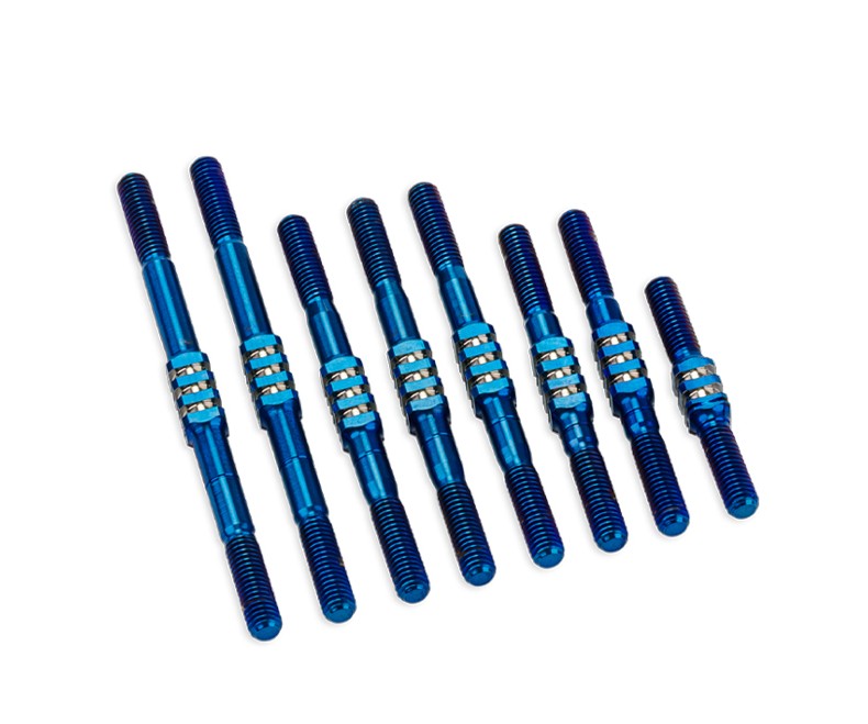 RC10 Worlds Fin titanium turnbuckle set-burnt blue, 8pc