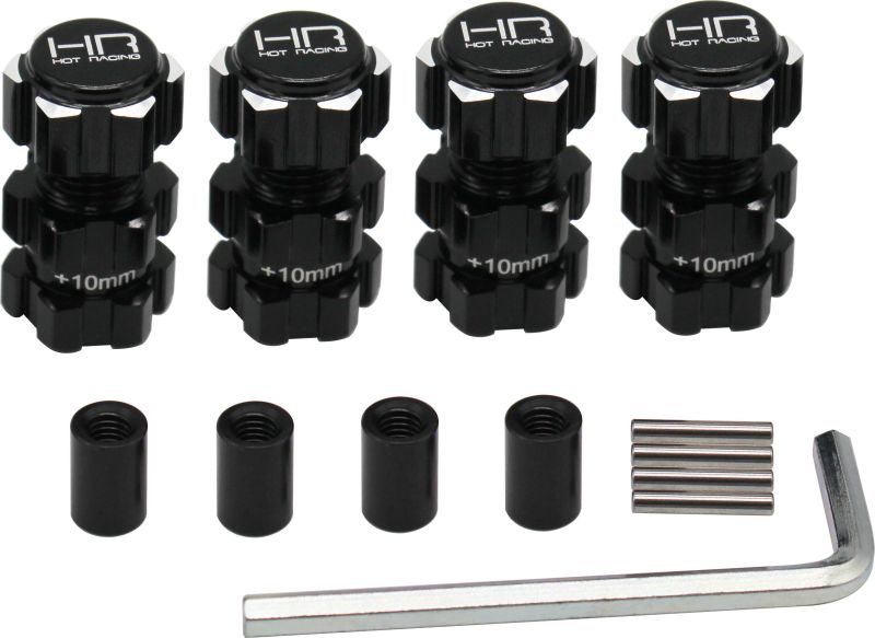 Aluminum 17mm Hex Hubs 10mm Offset Arrma 1/10 4S BLK