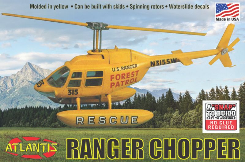 1/72 Forest Patrol Rescue Helicopter Snap Plastic Model