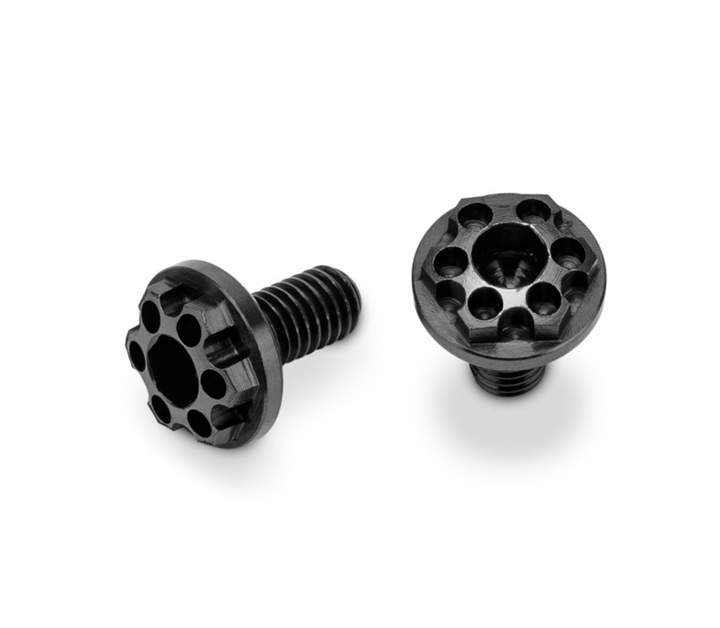 Titanium, Finnisher 3x6mm Motor Screws, Black, 2pc, Fits 1/10th Off-Road and On-Road Vehicles
