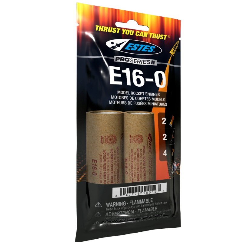 E16-0 29mm Model Rocket Engines (2pk)