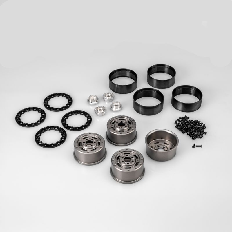 Ballistic 2.0 Crawler Wheel, Gray w/ Black Beadlock, 4pc