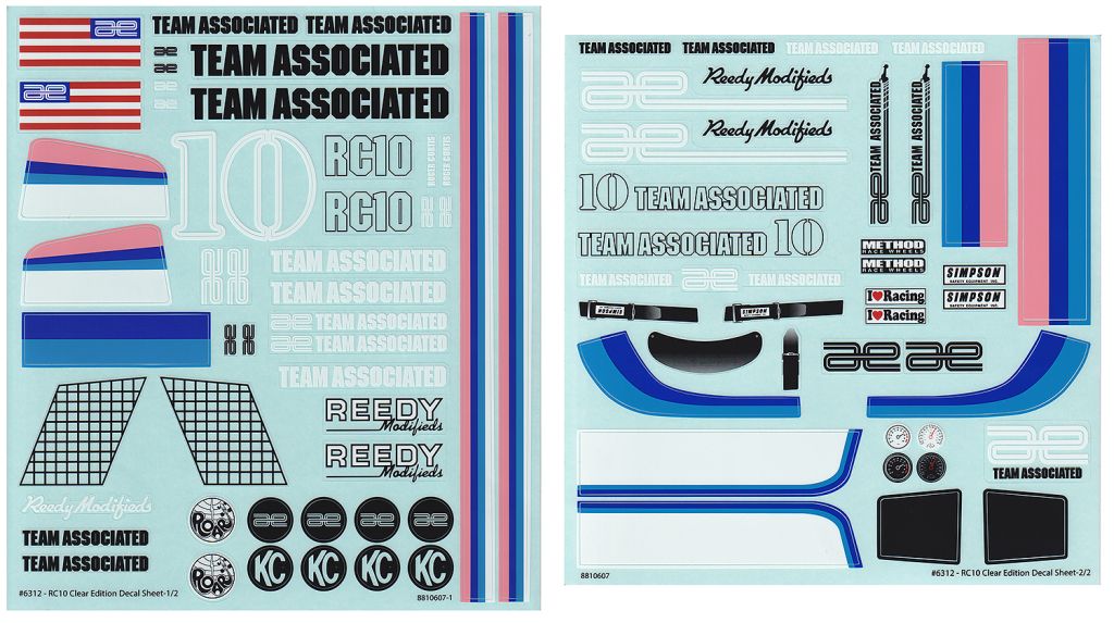 RC10CC Decal Sheets 