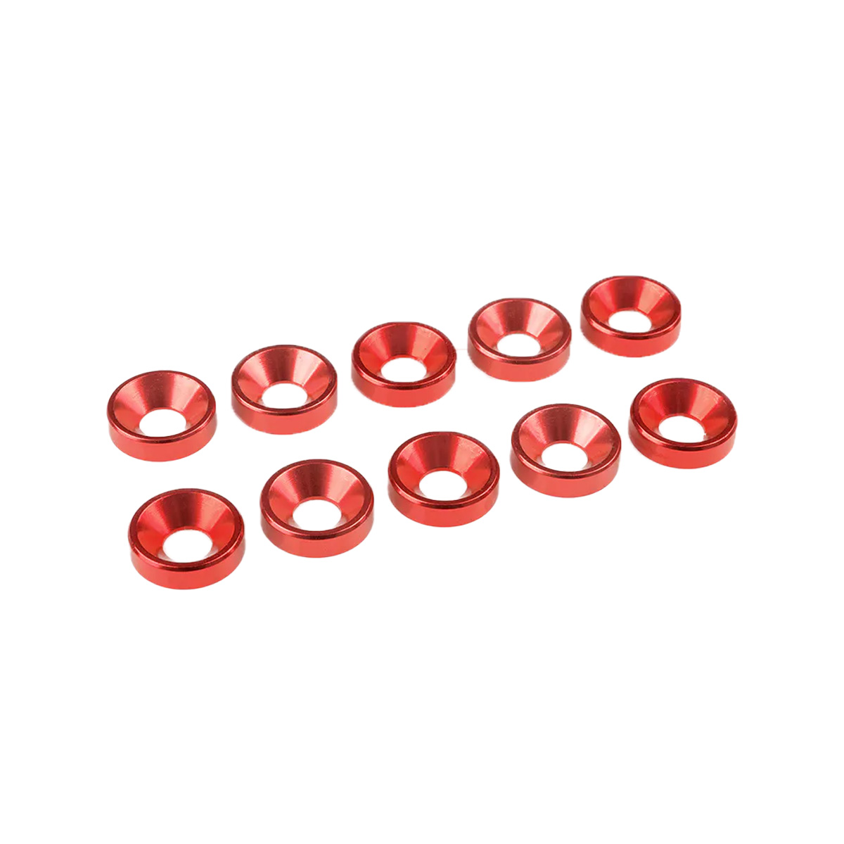 Red Aluminum Washer for M4 Flat Head Screws, OD=10mm, 10