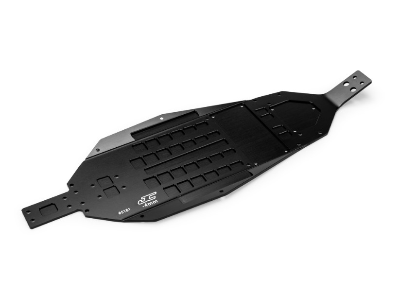 RC10B7 Chassis, -4mm, Hard Anodized, Black