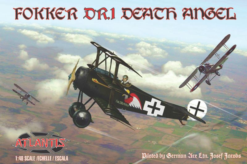 1/48 Fokker DR1 Death Angel Plastic Model, w/ Trading Card