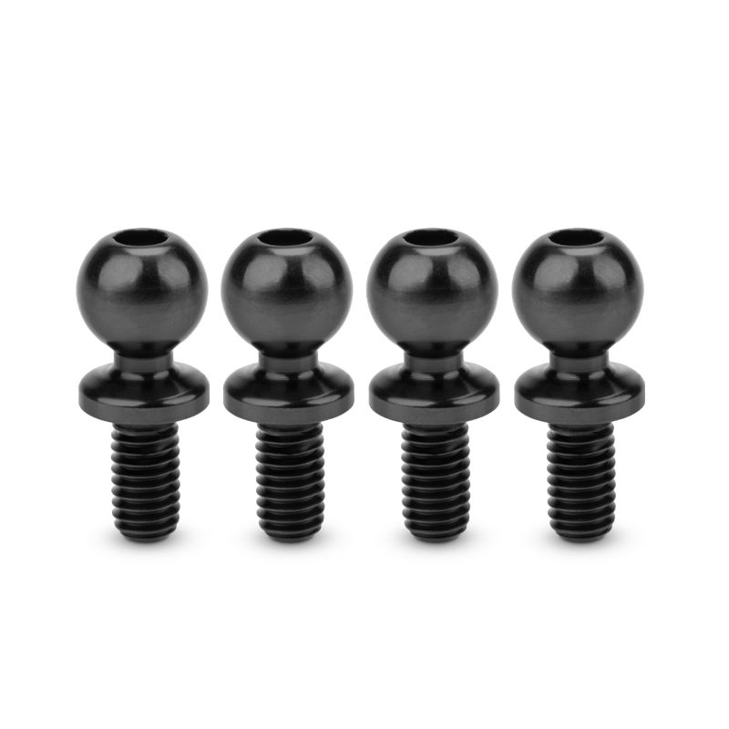 5.5 x 6mm Revolved Titanium Ball-Stud, Stealth Black, 4pc, Fits RC10B7, B6, T6, SC6, DR10, SR10